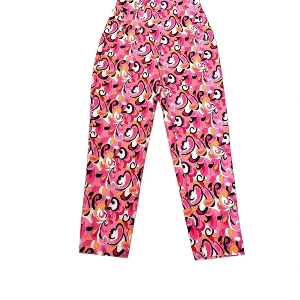 NWT ZARA Paisley Floral Straight Leg High Waist Pants 1478/935 Size Medium - Picture 4 of 5